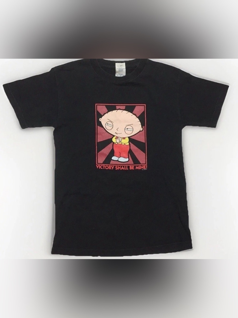 Vintage 2004 Family Guy T-Shirt Small Stewie "Victory Shall Be Mine!" Black Y2K